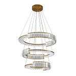 Светодиодная трехъярусная кольцевая люстра из хрусталя и стали с пультом для регулировки света Maude Crystal Light варинант исполнения - 1 | Loft Concept в Костроме