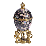 Шкатулка в форме яйца на величественных львах из фарфора с бронзовыми элементами Eden Garden варинант исполнения - 1 | Loft Concept в Костроме