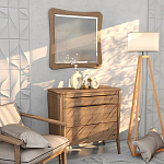 Зеркало квадратное c деревянной рамой из массива дуба Tasteful Furniture варинант исполнения - 3 | Loft Concept в Костроме