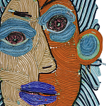 Арт-Объект плетеный из нитей Абстрактный портрет Joana Schneider  варинант исполнения - 1 | Loft Concept в Костроме