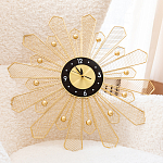 Часы настенные из металла в виде солнца с чёрным циферблатом Mirror Tower Clock варинант исполнения - 4 | Loft Concept в Костроме