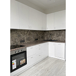 Угловой кухонный гарнитур белый и столешница под мрамор Gene Kitchen Set варинант исполнения - 3 | Loft Concept в Костроме