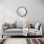 Настенное зеркало круглой формы в черной металлической раме BUBBLE MIRROR BLACK варинант исполнения - 3 | Loft Concept в Костроме