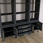 Модульный стеллаж Primo из трех составных элементов Черный дуб варинант исполнения - 4 | Loft Concept в Костроме