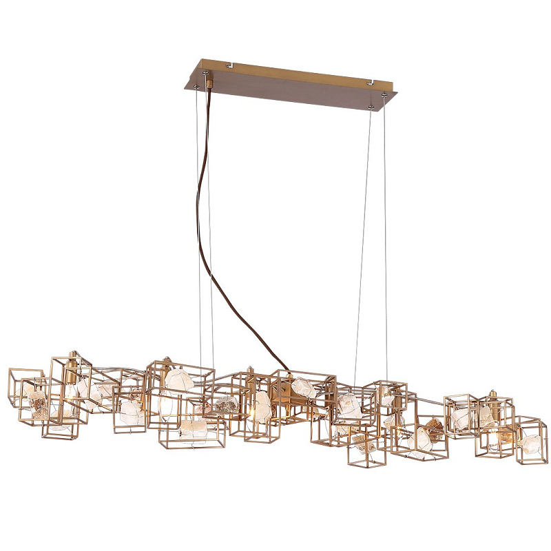 Люстра PATTON SHARE RECTANGULAR CHANDELIER Коричневый Люстра PATTON SHARE RECTANGULAR CHANDELIER Коричневый в Костроме | Loft Concept
