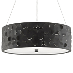 Люстра в форме цилиндра с чёрным фактурным абажуром Round Necklines варинант исполнения - 4 | Loft Concept в Костроме