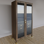 Дизайнерский шкаф витрина Elsa Dreams Walnut с 4-мя ящиками варинант исполнения - 3 | Loft Concept в Костроме