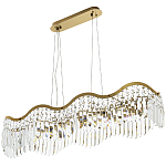 Линейная люстра с подвесками из хрусталя Ludivine Linear Chandelier варинант исполнения - 1 | Loft Concept в Костроме