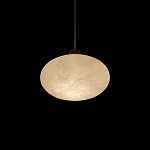 Подвесной светильник с плафоном в виде эллипса из белого алебастра Cryptocrystalline Stone варинант исполнения - 4 | Loft Concept в Костроме