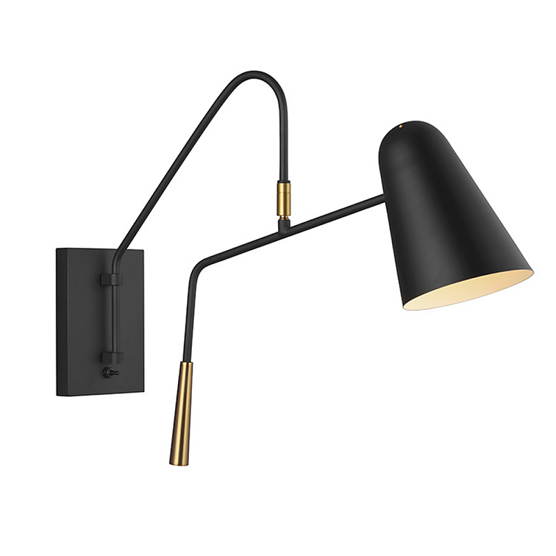 Бра черного цвета с конусным плафоном Feiss Черный Латунь в Костроме | Loft Concept 