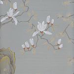 Обои ручная роспись Summer Night Blossom Colourway SC-122 on Wood Ash slub silk варинант исполнения - 2 | Loft Concept в Костроме