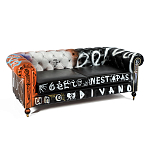Диван Честерфильд граффити graffiti Orange Sofa натуральная кожа варинант исполнения - 2 | Loft Concept в Костроме