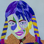 Картина с вышивкой Портрет wall panel People with the yellow ear 3 варинант исполнения - 2 | Loft Concept в Костроме