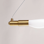 Люстра горизонтальная с волнистым белым плафоном Golden Swirl варинант исполнения - 9 | Loft Concept в Костроме