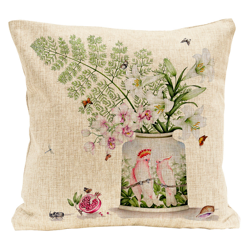 Декоративная подушка Fern Branch Pillow Мульти Бежевый Декоративная подушка Fern Branch Pillow Мульти Бежевый в Костроме | Loft Concept