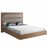 Кровать двуспальная с высоким изголовьем из дерева и подушек из экокожи Modern Look варинант исполнения - 1 | Loft Concept в Костроме