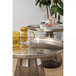 Кофейный столик с основанием из закаленного стекла Classic Round Gray Table варинант исполнения - 3 | Loft Concept в Костроме