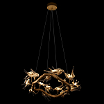 Люстра подвесная с прозрачными стеклянными птичками на ветвях Диаметр 80 см Serip Voa варинант исполнения - 5 | Loft Concept в Костроме