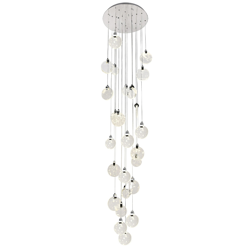 Каскадная люстра с плафонами в виде круглых пластин из хрусталя Esme Round Plates Chrome Chandelier 25 Хром Прозрачный Каскадная люстра с плафонами в виде круглых пластин из хрусталя Esme Round Plates Chrome Chandelier 25 Хром Прозрачный в Костроме | Loft Concept