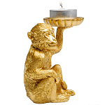 Подсвечник золотая обезьяна с блюдцем Golden Monkey варинант исполнения - 2 | Loft Concept в Костроме
