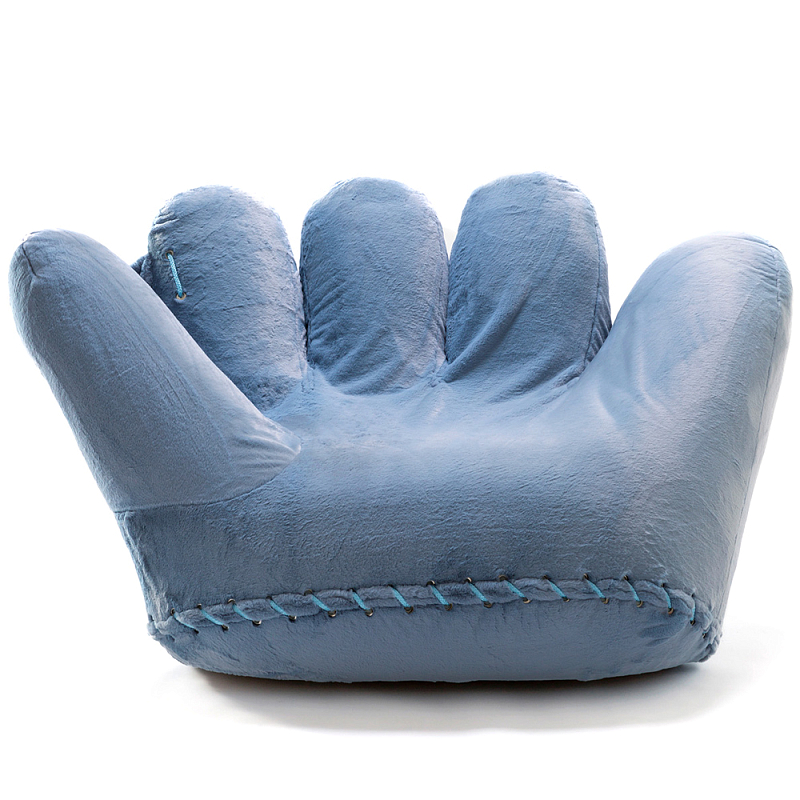 Дизайнерское плюшевое кресло в форме руки голубое Poltronova Joe Plush Baby Blue Armchair Голубой в Костроме | Loft Concept 