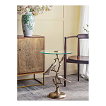 Столик с круглой стеклянной столешницей и корпусом в виде двух павлинов на ветке Table Two Peacocks варинант исполнения - 6 | Loft Concept в Костроме