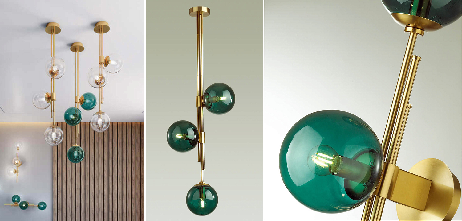 Светильник TRILOGY Ceiling Light Turquoise glass 100 Светильник TRILOGY Ceiling Light Turquoise glass 100 - Loft-Concept в Костроме