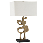 Настольная лампа с фигурным каркасом и прямоугольным тканевым абажуром Brutalist Profile варинант исполнения - 4 | Loft Concept в Костроме