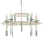 Люстра линейная с круглыми прозрачными подвесками  Horizontal Rectangular Chandelier варинант исполнения - 4 | Loft Concept в Костроме