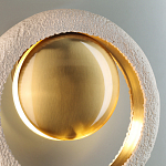 Бра с бежевым текстурным кольцом и латунным шаром в центре Tactile  варинант исполнения - 7 | Loft Concept в Костроме