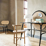 Письменный стол с круглой плетёной панелью для крепления заметок Allegory варинант исполнения - 2 | Loft Concept в Костроме