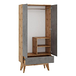 Шкаф с фасадом цвета серый бетон Grace of Furniture варинант исполнения - 2 | Loft Concept в Костроме