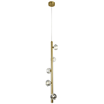 Подвесной светильник c 5-ю хрустальными плафонами Metal Tube Crystal Brass Hanging Lamp варинант исполнения - 2 | Loft Concept в Костроме