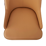 Стул оранжевый с высокой спинкой из искуственной кожи на серых металлических ножках Enigma Orange варинант исполнения - 3 | Loft Concept в Костроме