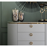 Комод белый овальный с мраморной столешницей Thoroughbass варинант исполнения - 3 | Loft Concept в Костроме