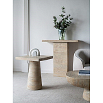 Столик приставной с квадратной столешницей Textured Cream Table варинант исполнения - 7 | Loft Concept в Костроме