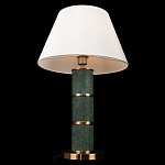 Настольная лампа на основании из зеленого мрамора с белым абажуром Noelia Green варинант исполнения - 4 | Loft Concept в Костроме