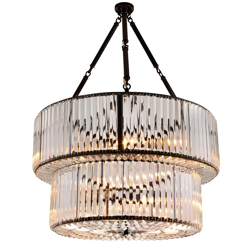Люстра Chandelier Infinity Double Bronze Темная бронза Прозрачный (Transparent) Люстра Chandelier Infinity Double Bronze Темная бронза Прозрачный (Transparent) в Костроме | Loft Concept
