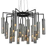 Люстра со стеклянными цилиндрическими плафонами Luminous Cylinders Smoky варинант исполнения - 3 | Loft Concept в Костроме