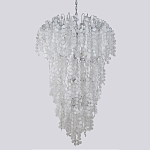 Люстра с прозрачными и белыми подвесками в виде лепестков FAIRYTREE Light варинант исполнения - 1 | Loft Concept в Костроме