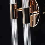 Бра с круглым основанием золотого цвета и двумя вертикальными плафонами Hex Scaffold варинант исполнения - 5 | Loft Concept в Костроме