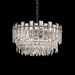 Круглая люстра с хрустальными подвесками на серебряном каркасе Gorgeous Crystal Light варинант исполнения - 1 | Loft Concept в Костроме