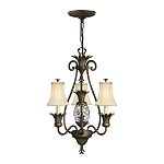 Люстра бронзового цвета с 3-мя кремовыми текстильными абажурами Hinkley варинант исполнения - 2 | Loft Concept в Костроме