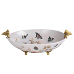 Белое фарфоровое блюдо с изображением бабочек Eden Garden варинант исполнения - 1 | Loft Concept в Костроме