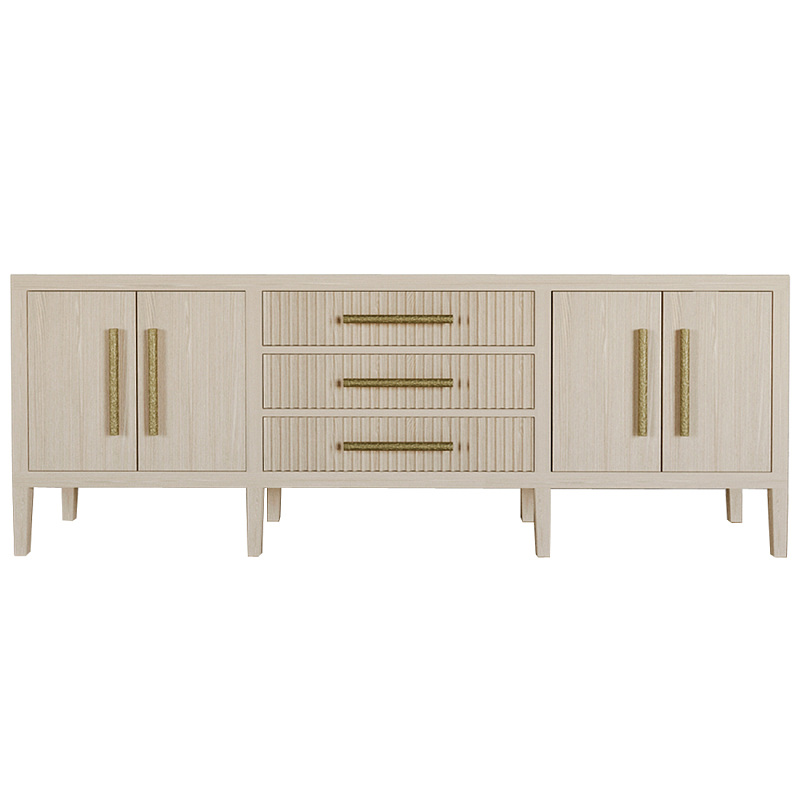 Большая VT-тумба Primo шпон Светлый дуб Древесина Золотой в Костроме | Loft Concept 