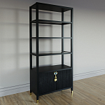 Стеллаж со стеклянными полками Elsa Dreams Black варинант исполнения - 1 | Loft Concept в Костроме