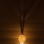 Торшер из перламутра на металлическом каркасе Indonesian Comet варинант исполнения - 4 | Loft Concept в Костроме