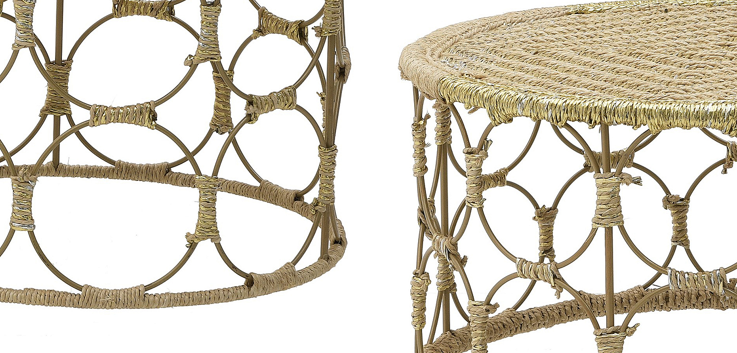 Комплект кофейных столиков Jute Metal Coffee Tables Комплект кофейных столиков Jute Metal Coffee Tables - Loft-Concept в Костроме