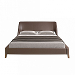 Кровать двуспальная с изголовьем из экокожи шоколадно-коричневого цвета Modern Look варинант исполнения - 4 | Loft Concept в Костроме