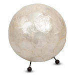 Настольная лампа из перламутра на металлическом каркасе Indonesian Egg варинант исполнения - 2 | Loft Concept в Костроме